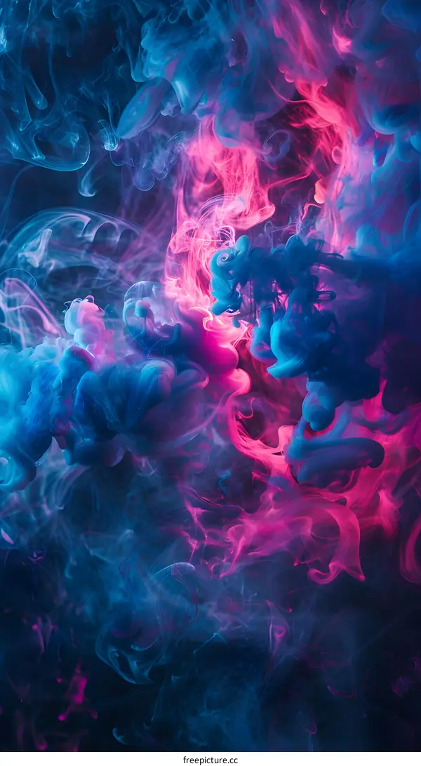 Abstract Smoke Background With Pink And Blue Colors