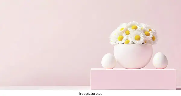 Pastel Pink Easter Floral Still Life Arrangement