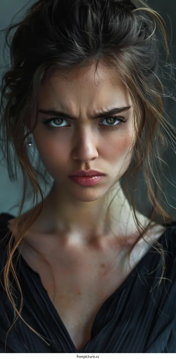 Closeup Portrait of a Caucasian Woman