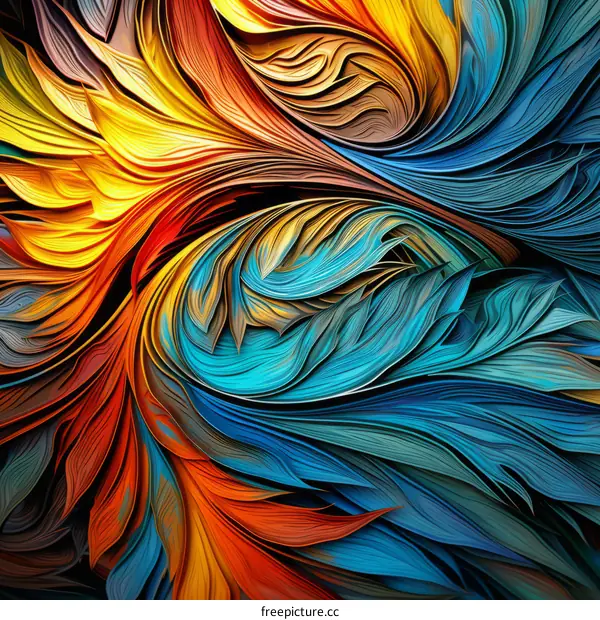 Colorful abstract painting with vibrant colors and a sense of movement