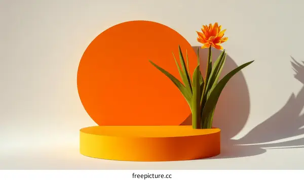 Orange and Yellow Minimalist Flower Display