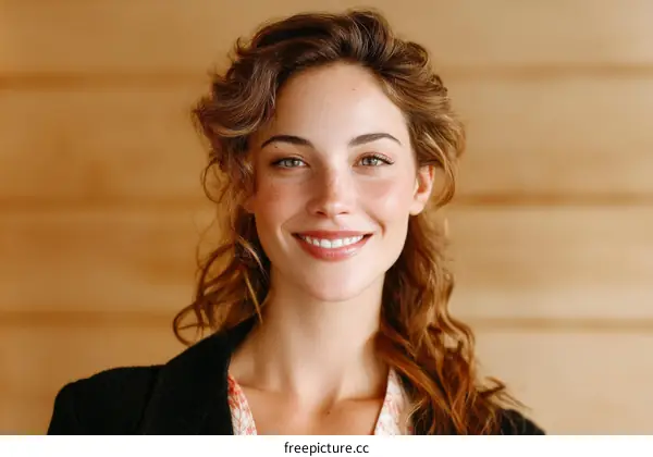 Smiling Woman with Beautiful Hair and a Natural Smile
