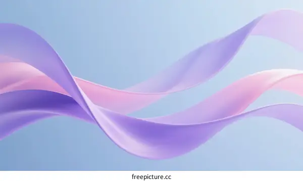 Ethereal Soft Purple and Pink Flowing Abstract Ribbons