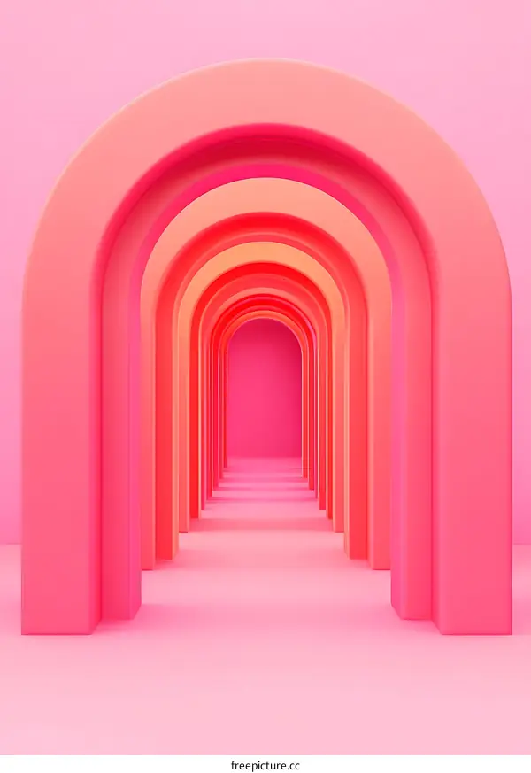 Pink Archway Abstract 3D Render