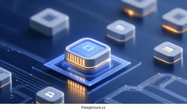 Modern Electronic Chip Technology Illustration