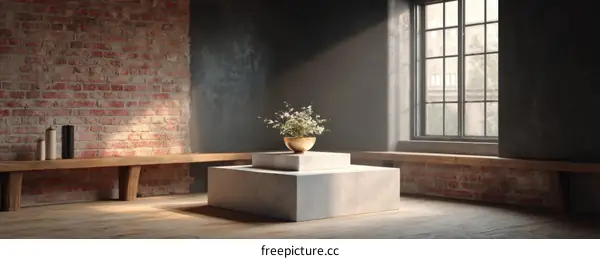 Modern Minimalist Interior Design with Brick Wall