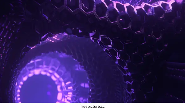 Purple glowing spiral tunnel