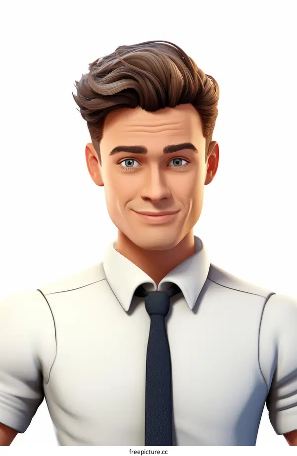 Illustration of a young professional man smiling