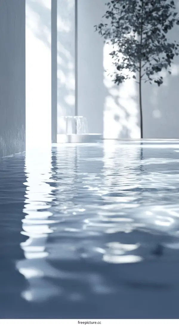 Modern Spa Interior with Water Feature