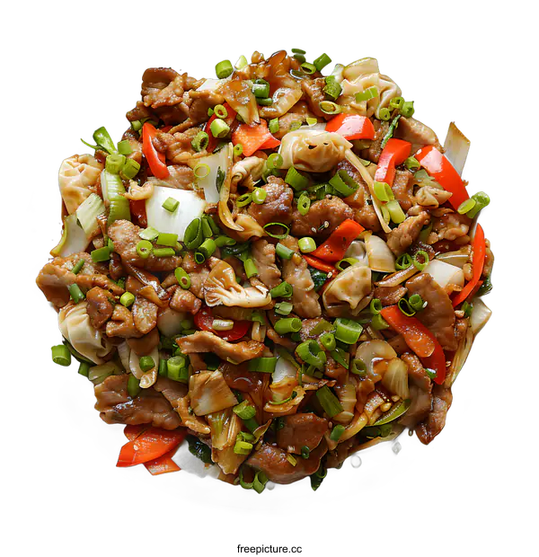 [Transparent Background PNG]Chinese traditional food on white plate