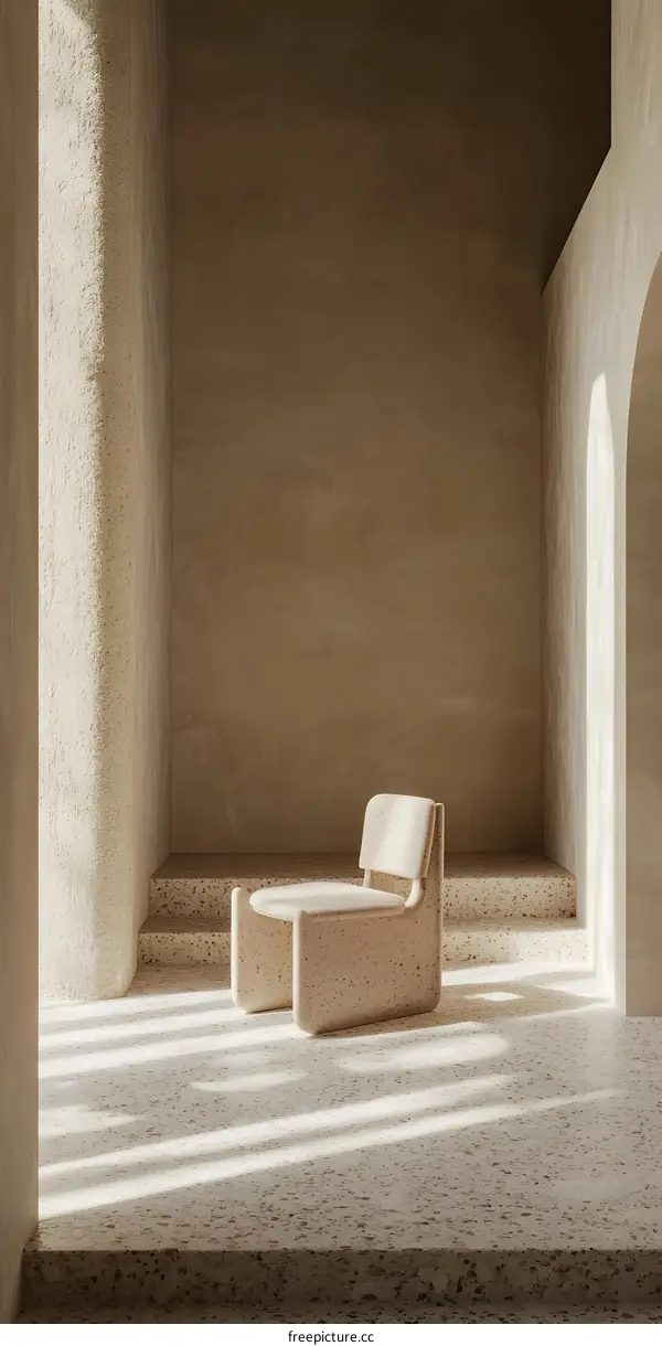 Minimalist Interior Design with a Terrazzo Chair