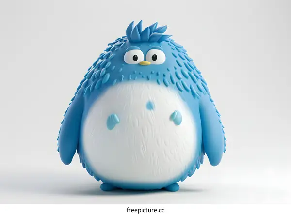 A cute blue cartoon creature