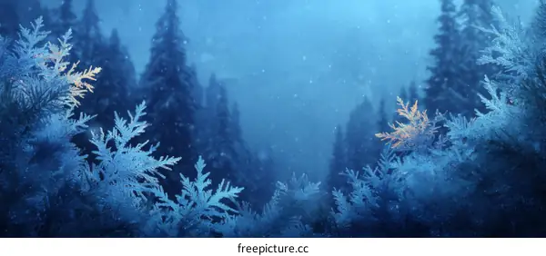 Winter Wonderland Frozen Forest Landscape