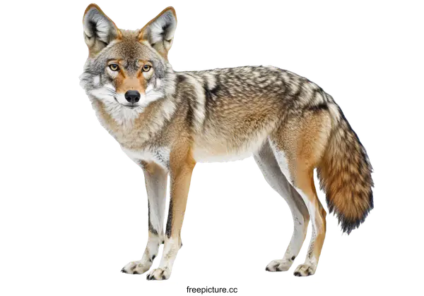 [Transparent Background PNG]Coyotes in a Full Body Studio Shot