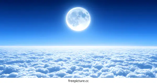 Full Moon Above Cloudscape
