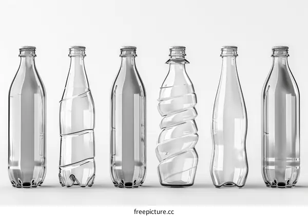transparent plastic bottles of different shapes