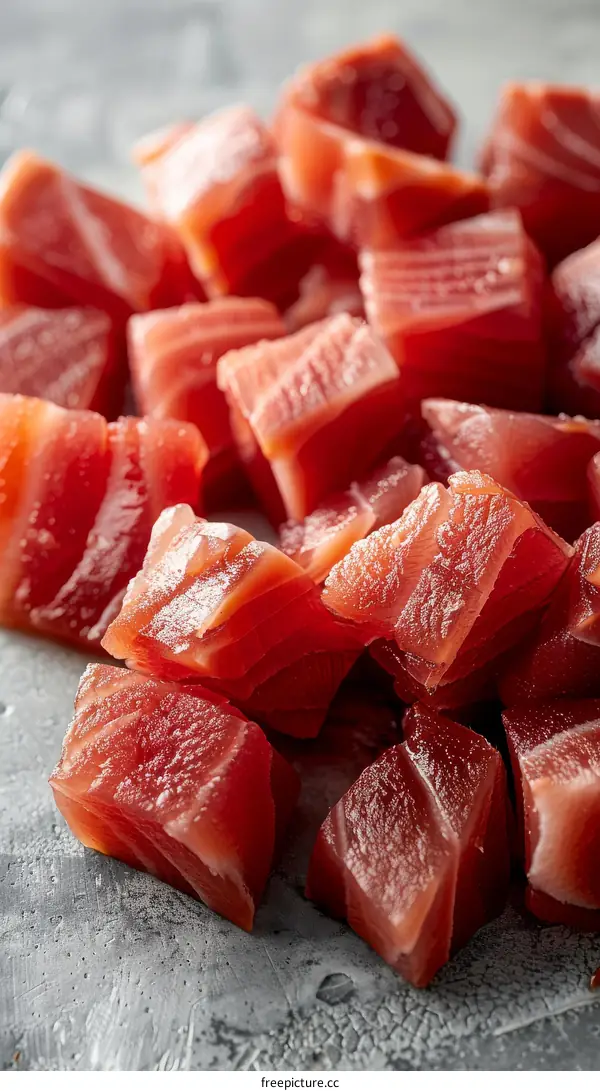 diced raw tuna