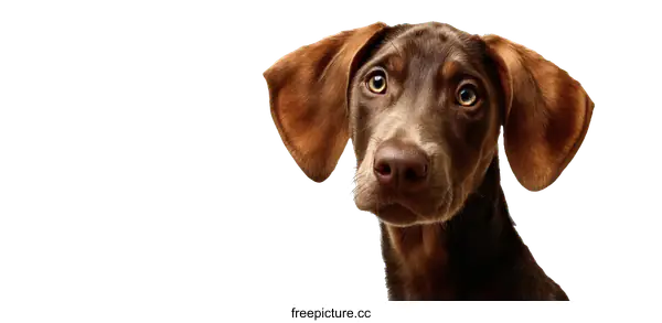 [Transparent Background PNG]Closeup of a Brown Puppy Looking Curious