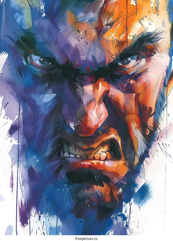 Wolverine angry face closeup