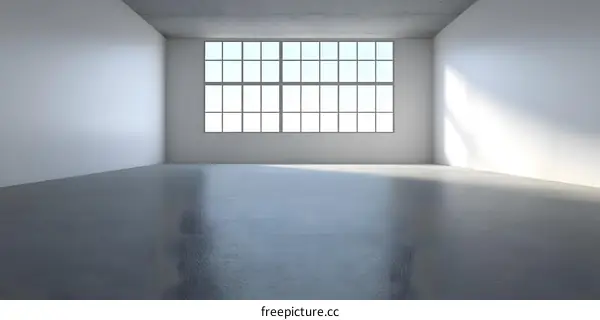 Empty Industrial Room with Large Window