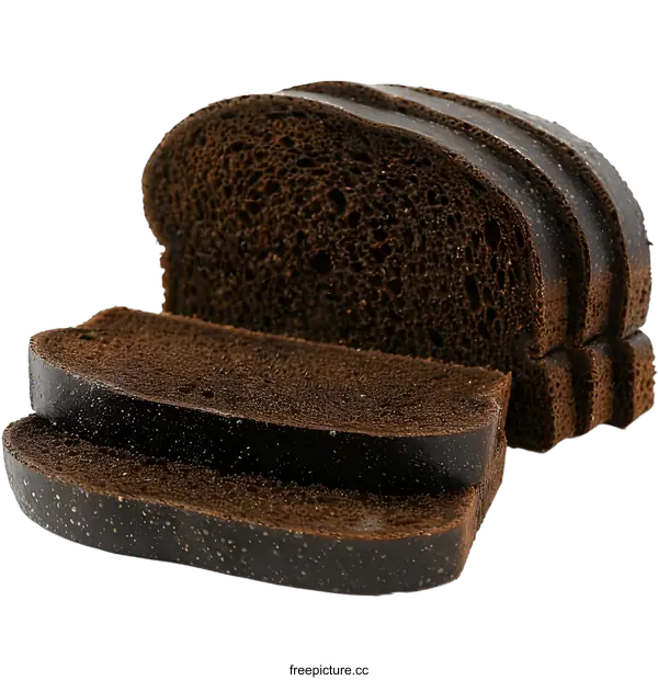 [Transparent Background PNG]Sliced Rye Bread Isolated on White Background
