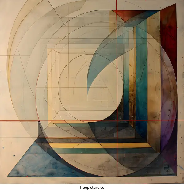 Abstract Art with Geometric Shapes and Lines