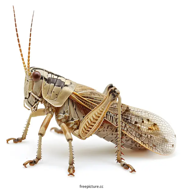 Grasshopper on White Background