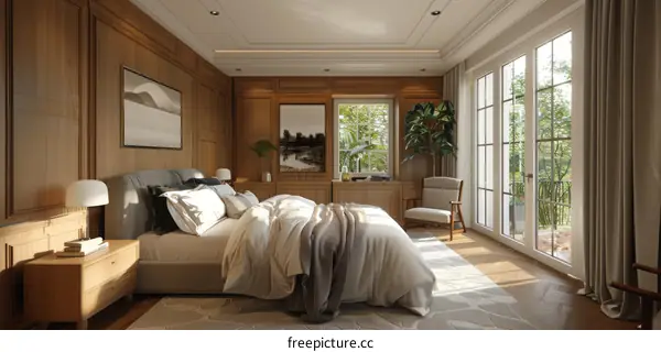 Elegant Classic Wooden Bedroom Interior Design