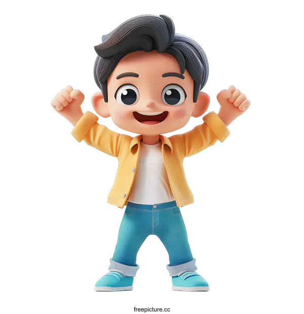 [Transparent Background PNG]Cartoon character of a young boy