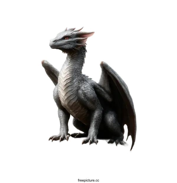 [Transparent Background PNG]Fantasy Dragon on a Rock