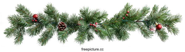 [Transparent Background PNG]Christmas Garland with Decorations