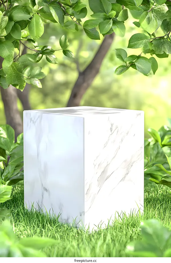 Marble Platform In Green Grass