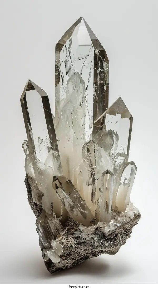 Large Smoky Quartz Cluster on Matrix