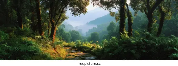 Misty Mountain Forest Pathway