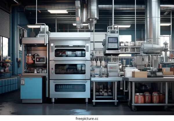 The interior of a commercial kitchen