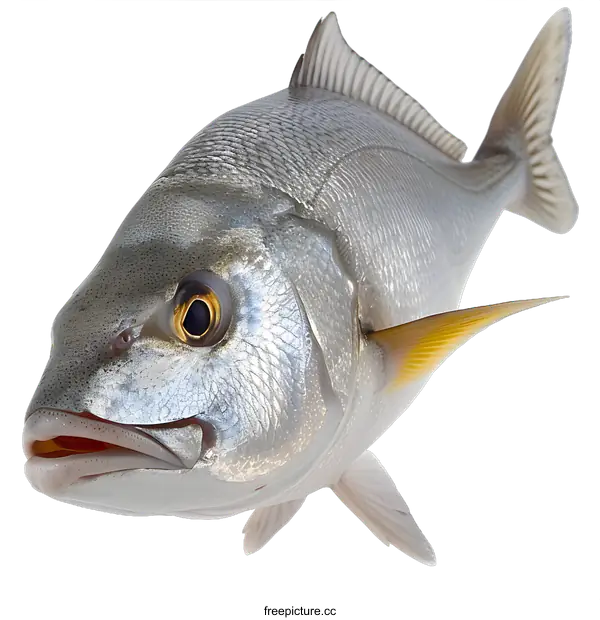 [Transparent Background PNG]Close Up Silver Fish White Background
