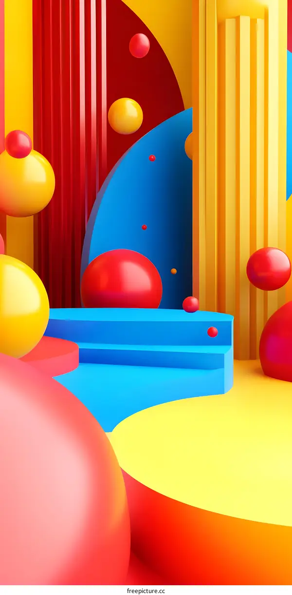 Abstract 3D Background with Geometric Shapes