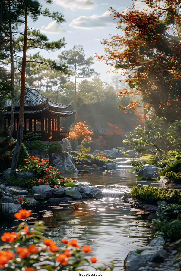 A beautiful natural landscape garden