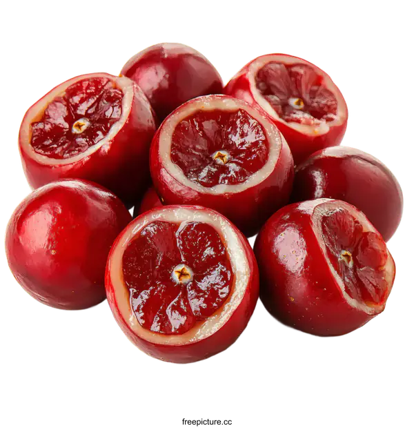 [Transparent Background PNG]Red Berries Close-up Arrangement