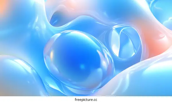 Abstract Liquid Forms in Pastel Colors
