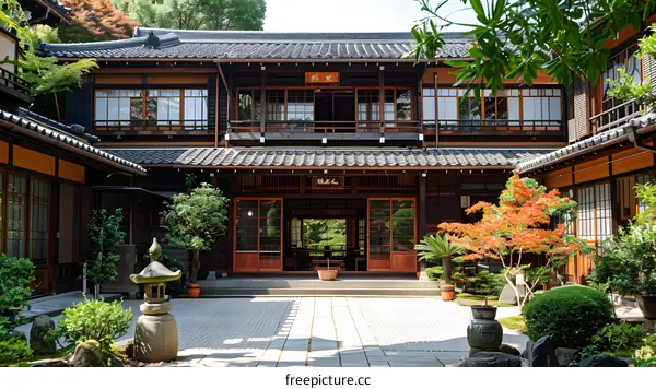 Traditional Japanese House with Courtyard Garden