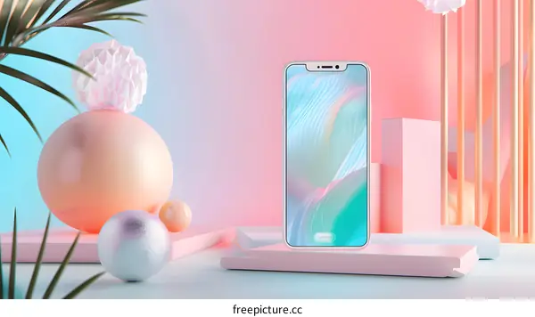 Modern Phone Mockup on Minimalist Background