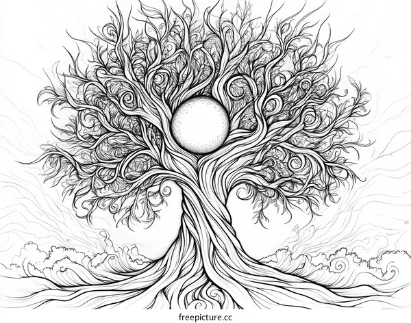 Intricate Tree of Life Illustration