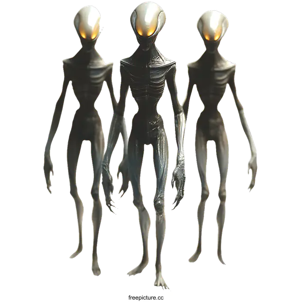 [Transparent Background PNG]Alien Creatures in a Row