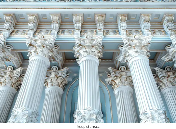 Baroque Marble Colonnade Interior