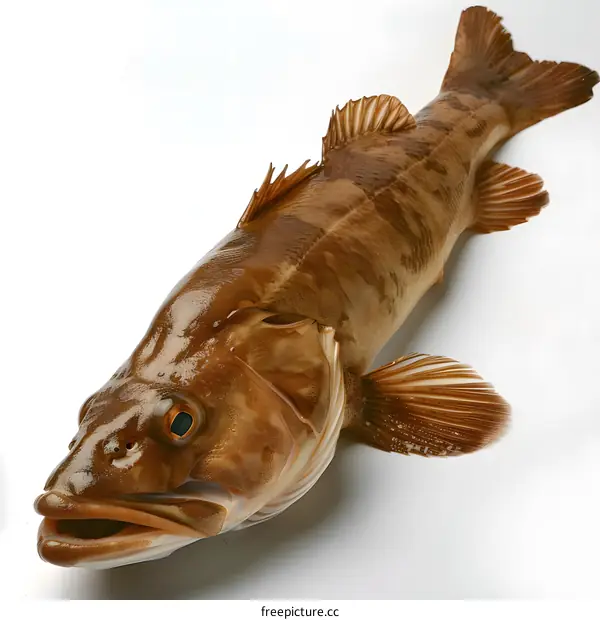 Fresh Brown Fish on White Background