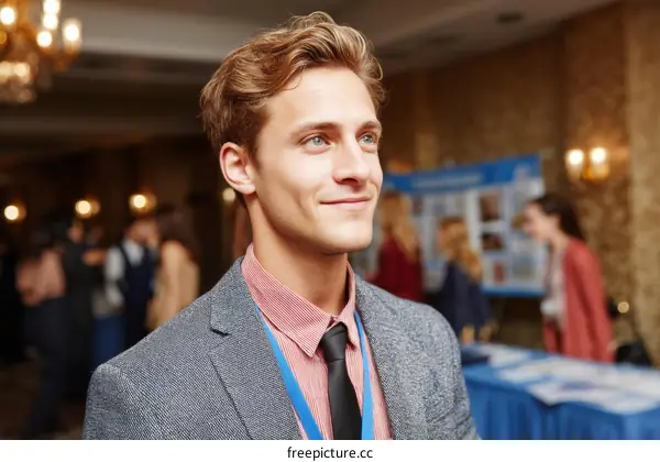 Business Conference Attendee Portrait