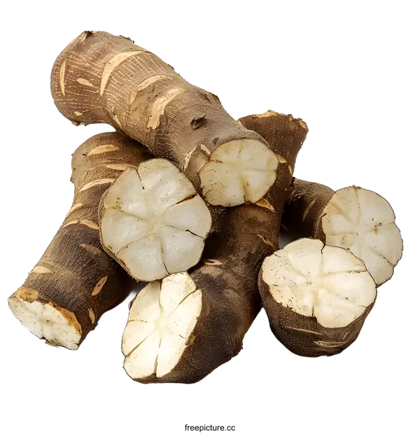 [Transparent Background PNG]Fresh Cassava Root on White Background