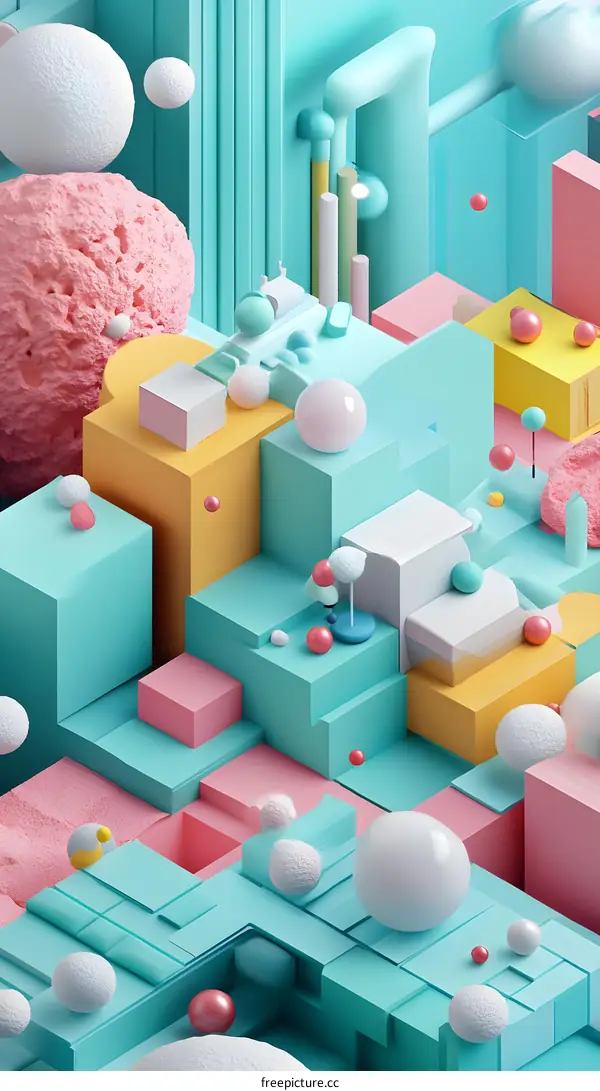 Abstract 3D Background With Geometric Shapes And Colors