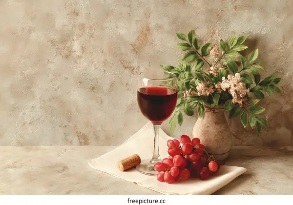 Still Life with Wine and Grapes